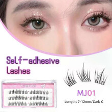 (C 0.07mm, MJ01) Yelix large capacity Self-Adhesive Eyelashes No Glue Fake Lashes Extensions Reusable for Makeup Soft Mink Eyelashes