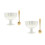 2Sets White Ceramic Footed Dessert Bowls with Spoon for Kitchen Use 10