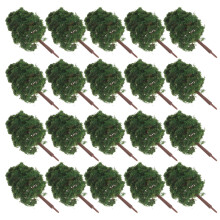 80Pcs Durable Plastic Miniature Trees Green for Model Scenery