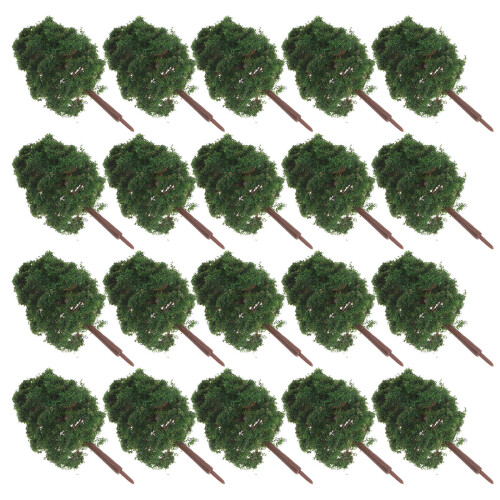 80Pcs Durable Plastic Miniature Trees Green for Model Scenery