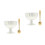 2Sets White Ceramic Footed Dessert Bowls with Spoon for Kitchen Use 8