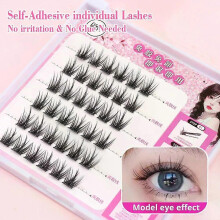(C, C8) QSTY Cute Sweet Pre-Bond Technology press on lashes glueless DIY Eyelash Self Adhesive Realistic Eyelash Reusable