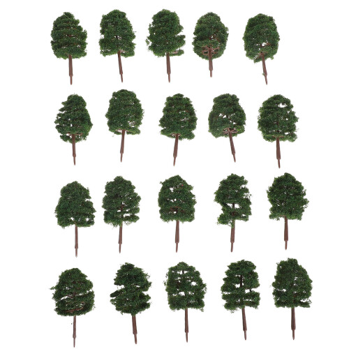 80Pcs Durable Plastic Miniature Trees Green for Model Scenery 1