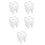 5Pcs Tooth Shaped Toothbrush Holder Storage Bucket Desktop Decor 4