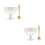 2Sets White Ceramic Footed Dessert Bowls with Spoon for Kitchen Use 9