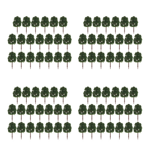 80Pcs Durable Plastic Miniature Trees Green for Model Scenery 2