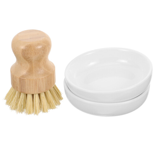 5Sets Wooden Dish Brush Non-Scratch Bristles Kitchen Scrubber