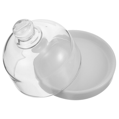 3Pcs Glass Ceramic Cake Stand with Dome Lid for Serving and Storage 1