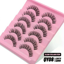 (6 Pairs-QY08) GROINNEYA Cat Eye Lashes Faux Mink Eyelashes  Fake Lashes Natural Look Wispy Winged End Eye Elongated Eyelashes