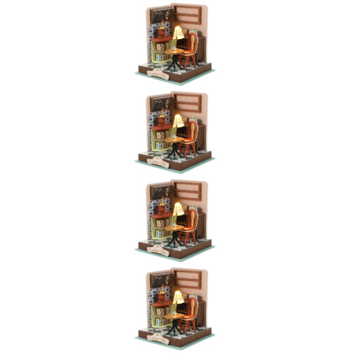4Sets DIY Small Wooden Cabin Model Bird Use Assembly Kit 2