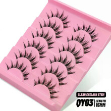 (6 Pairs-QY03) GROINNEYA Cat Eye Lashes Faux Mink Eyelashes  Fake Lashes Natural Look Wispy Winged End Eye Elongated Eyelashes
