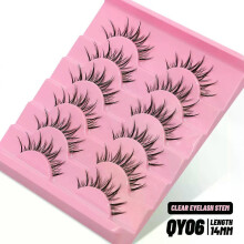 (6 Pairs-QY06) GROINNEYA Cat Eye Lashes Faux Mink Eyelashes  Fake Lashes Natural Look Wispy Winged End Eye Elongated Eyelashes