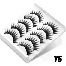 (5 Pairs-y5) GROINNEYA Cat Eye Lashes Faux Mink Eyelashes  Fake Lashes Natural Look Wispy Winged End Eye Elongated Eyelashes