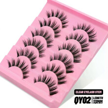 (6 Pairs-QY02) GROINNEYA Cat Eye Lashes Faux Mink Eyelashes  Fake Lashes Natural Look Wispy Winged End Eye Elongated Eyelashes