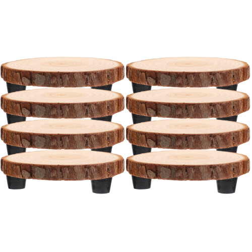 8 Pcs Plant Support Wood Cake Bottom Christmas 1