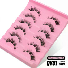 (6 Pairs-QY01) GROINNEYA Cat Eye Lashes Faux Mink Eyelashes  Fake Lashes Natural Look Wispy Winged End Eye Elongated Eyelashes