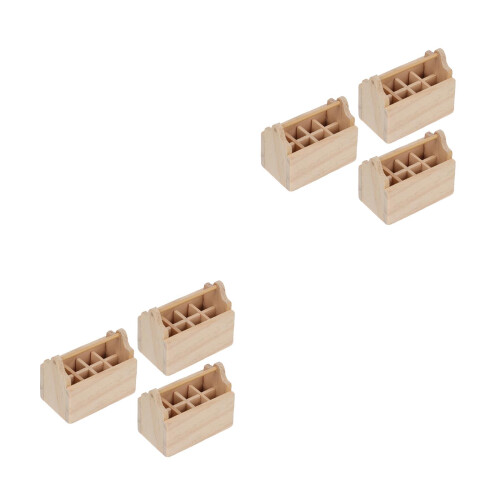 6Pcs Realistic Khaki Mini Toolbox for Mini House Scene Decoration 1