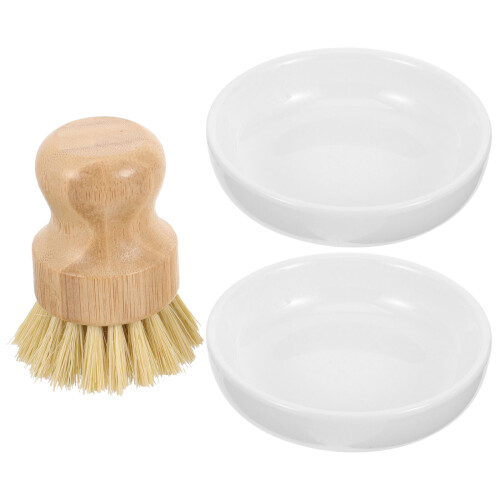 5Sets Wooden Dish Brush Non-Scratch Bristles Kitchen Scrubber 1