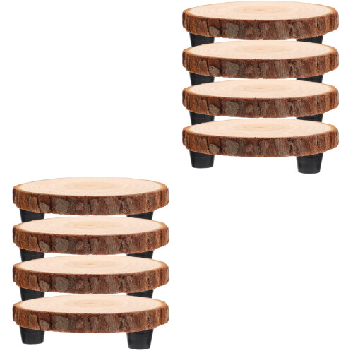 8 Pcs Plant Support Wood Cake Bottom Christmas 2