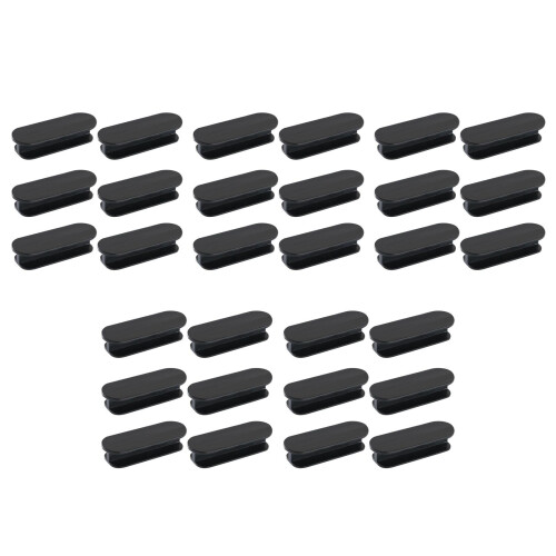 30Pcs Black ABS Door Handles Adhesive Drawer Pulls for Home Cabinets 2