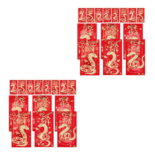 72Pcs Red Money Envelopes with Snake Patterns for Spring Festival 1