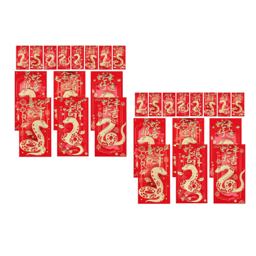 72Pcs Red Money Envelopes with Snake Patterns for Spring Festival 2