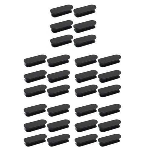 30Pcs Black ABS Door Handles Adhesive Drawer Pulls for Home Cabinets 1