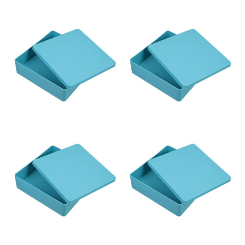 4Pcs Sky-Blue Metal Tin Boxes for Cookie Storage and Gift Packaging 2