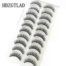 (10 pairs XK-73) NEW 10 Pairs Natural False Eyelashes Fake Lashes Long Makeup 3d Mink Lashes Extension Eyelash Mink Eyelashes for Beauty 54