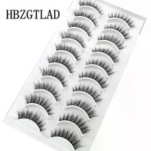 (10 pairs XK-72) NEW 10 Pairs Natural False Eyelashes Fake Lashes Long Makeup 3d Mink Lashes Extension Eyelash Mink Eyelashes for Beauty 54