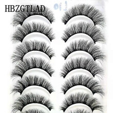(10 pairs HD-19) NEW 10 Pairs Natural False Eyelashes Fake Lashes Long Makeup 3d Mink Lashes Extension Eyelash Mink Eyelashes for Beauty 54