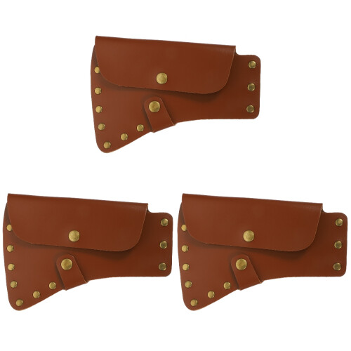3Pcs Light Brown Hatchet Cover Portable Protective Sleeve 1
