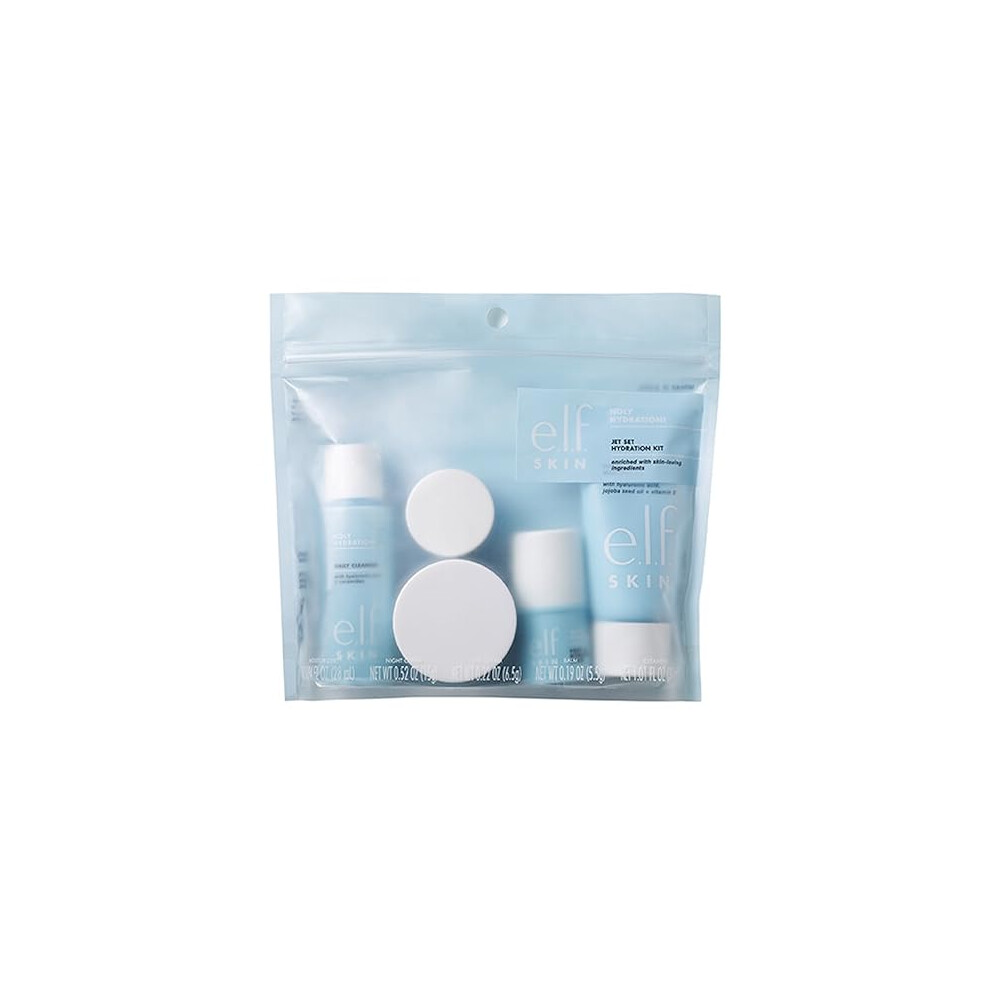 E.l.f. Cream Skin Jet Set Hydration Kit, Travel Friendly Hydrating Skincare Set, Face Cleanser, Balm, Moisturiser, Eye And Night Vegan And