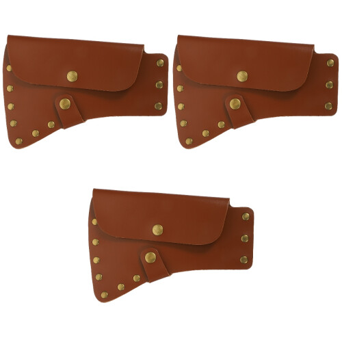 3Pcs Light Brown Hatchet Cover Portable Protective Sleeve 2