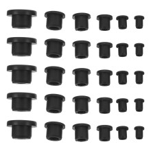 500St Zwarte Silicone Grommets Kabelbescherming Hittebestendig T-