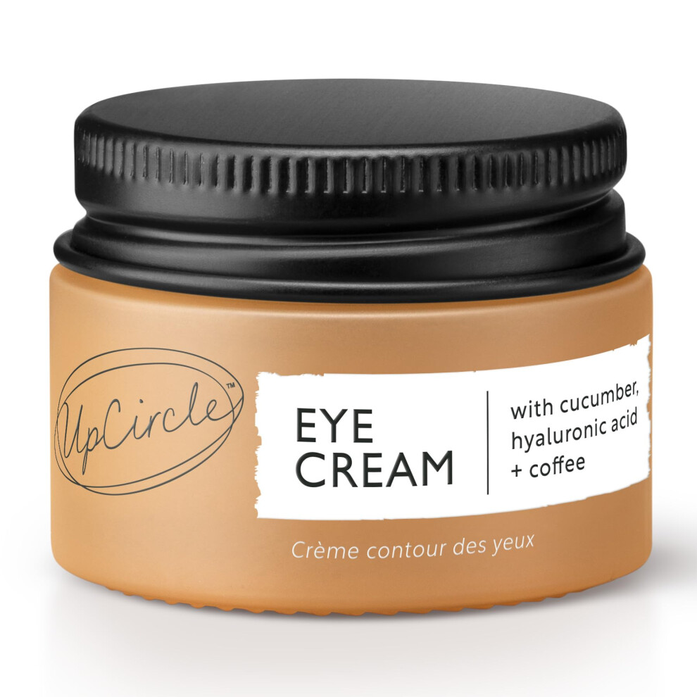 Upcircle Cream/Dark Eye With Coffee And Hyaluronic Acid 15Ml - For Circles, Puffiness + Wrinkles - Glycerin, Maple Bark + Cucumber Extract - Natural,