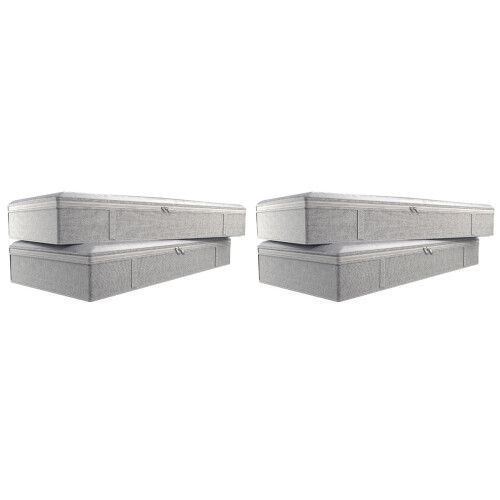 4Pcs Detachable Foldable Cloth Storage Box Grey Multi-Use Organizer 2