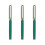 3Pièces Stylos Vert, Métal, Pour Et Bureautique 7