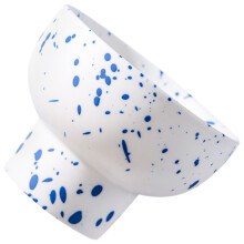 2Pcs Blue Ceramic Ice Cream Cups and Footed Dessert Bowls