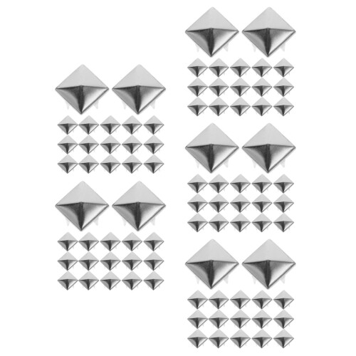400Pcs DIY Metal Pyramid Studs Silver Square Rivets for Boots Clothes 2