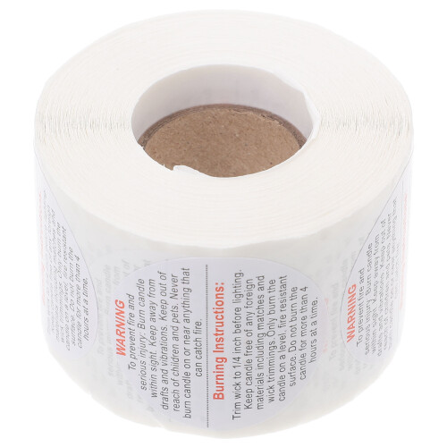 3Pcs Self-Adhesive Black Candle Warning Labels for Jar and Container 1