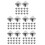 400Pcs DIY Metal Pyramid Studs Silver Square Rivets for Boots Clothes 8