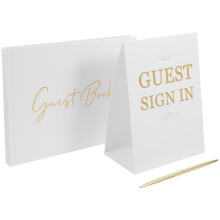 Set Of Guest Book Portable Sign-In Message Book For Guests