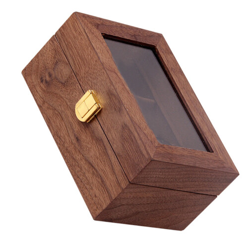 2Pcs Retro Brown Wooden Watch Storage Box Lockable Organizer Case 2