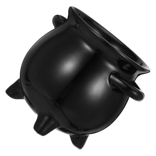 2Pcs Small Ceramic Halloween Cauldron Candy Holder for Treats 2