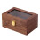 2Pcs Retro Brown Wooden Watch Storage Box Lockable Organizer Case 1
