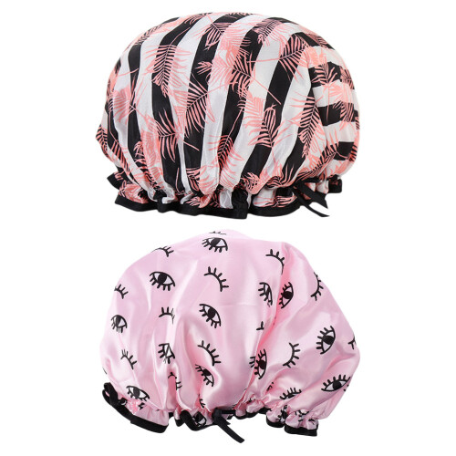 4 Pcs Waterproof Shower Hats Elastic Bathing Caps For Home Use 1