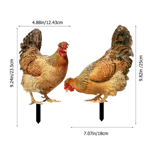 4Pcs Multi Acrylic Decorative Chicken Stakes for Lawn Garden Use 1