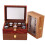 2Pcs Retro Brown Wooden Watch Storage Box Lockable Organizer Case 5