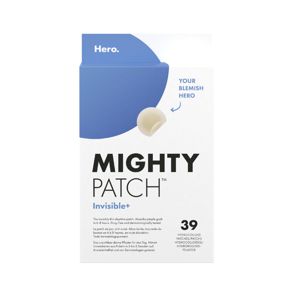Hero Cosmetics Mighty Patch Invisible+ Spot Patches By Daytime Acne Treatment, Clear Spot Remover Hydrocolloid Patches, Anti Acne Dots, Spot